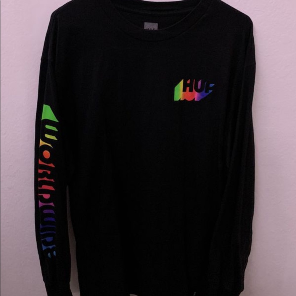 Huf Multi Color Design Long Sleeve Black SizeLarge